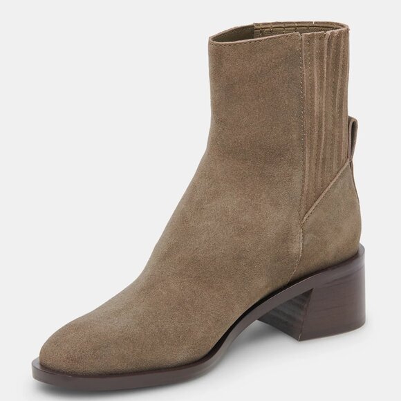 NEW DOLCE VITA Suede Linny H2o Heel Booties olive for women 563tn - Picture 9 of 10